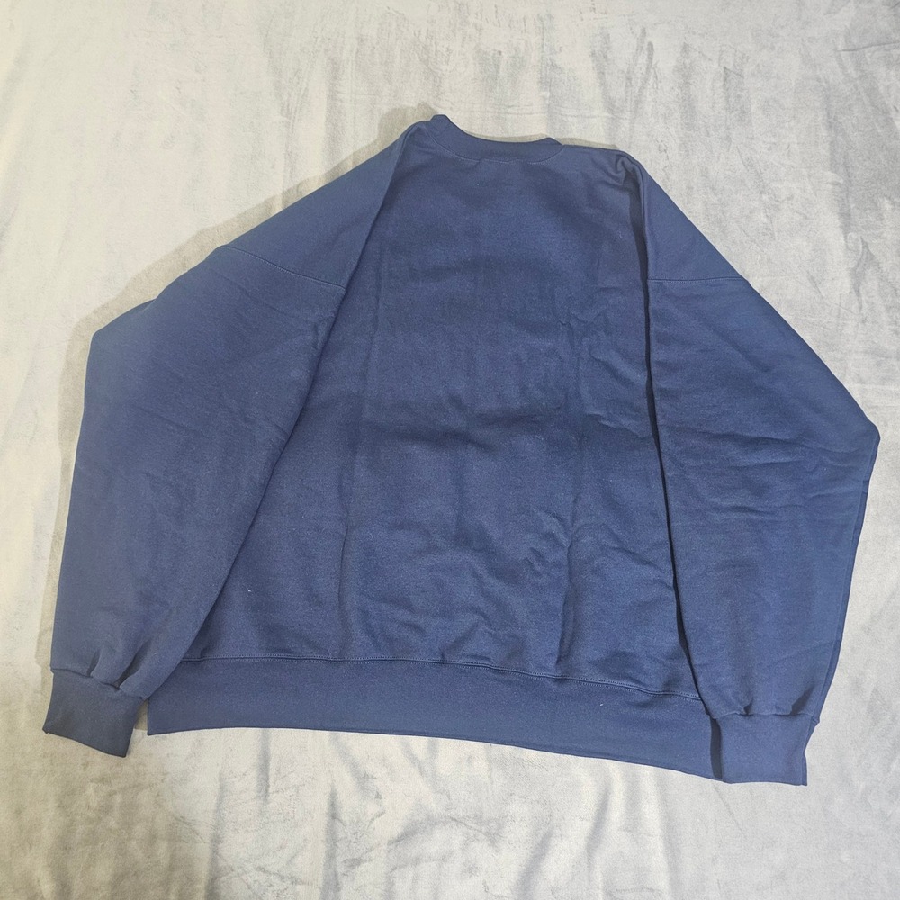 Hanes Ultimate Cotton Sweatshirt Mens 2XL Navy Blue Crewneck Fleece Pullover 029 - Picture 2 of 4